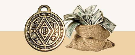 Amuleto de moeda para dinheiro e sorte
